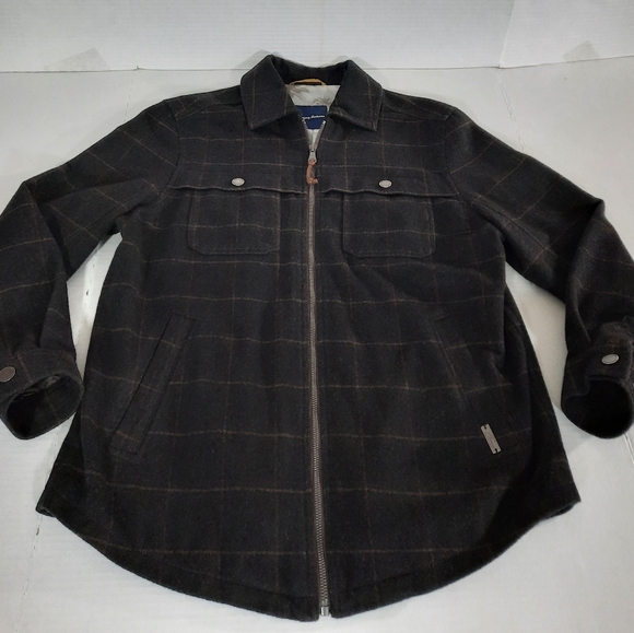 Tommy Bahama Ramero Plaid Wool Blend Shirt Jacket - Picture 2 of 6
